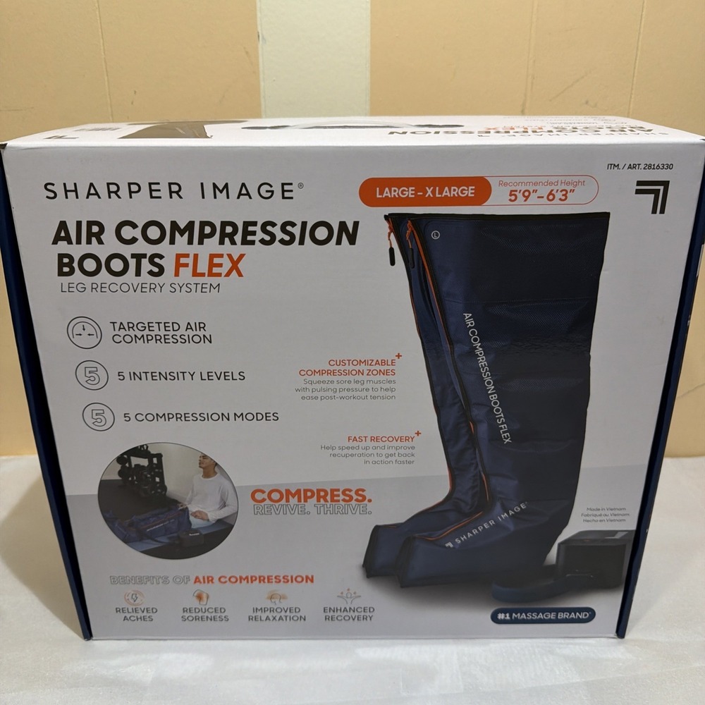 Sharper Image Air Compression Boots Flex Leg Recovery‎ System Large/X-Large. New